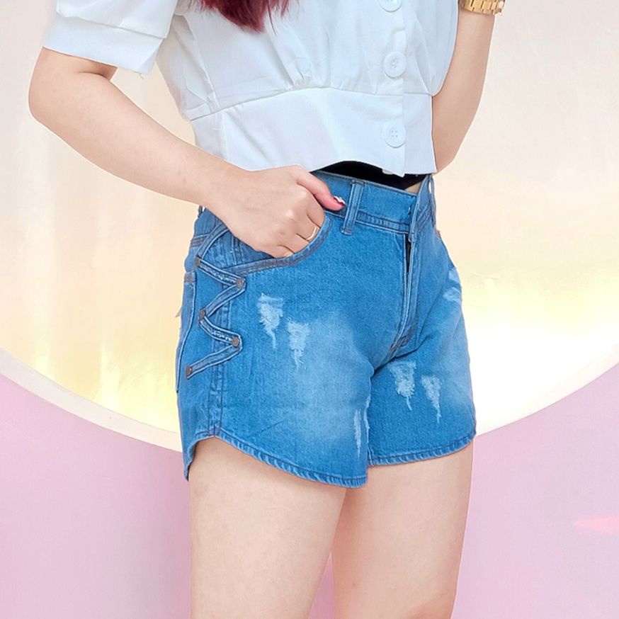 HOTPANTS HOT PANTS JEANS CELANA PENDEK JEANS WANITA CELANA DENIM CELANA SANTAI WANITA TERBARU 2020 H