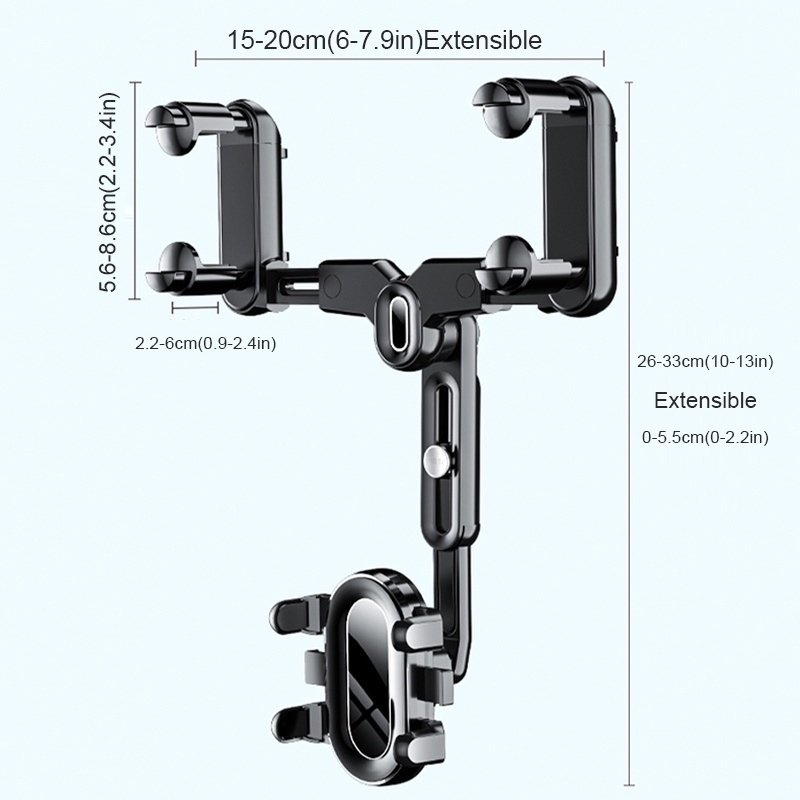 【COD】Car Holder Hp GPS Mobil Universal Jepit Kaca Spion Putar 360 Derajat Spion Multifungsi