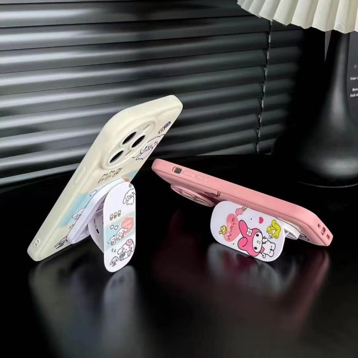 Case Melody Cute Standing iPhone 11/11 ProMax/12 Pro/12 Pro Max Softcase Motif Timbul Kuromi Cinamon Cartoon Cute Bahan Tebal