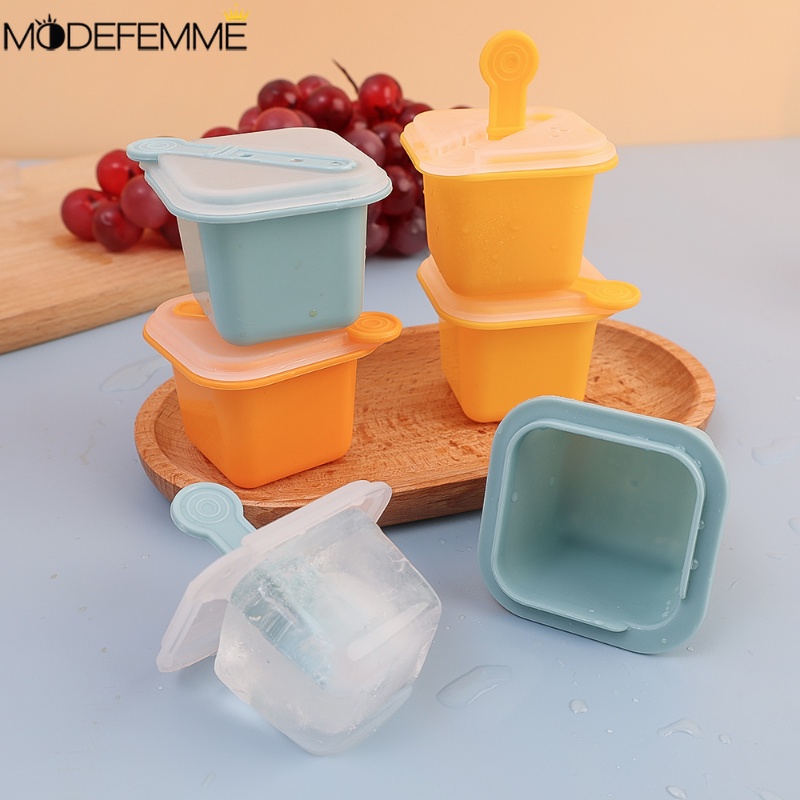 [Fitur] Cetakan Es Batu Mudah-Demoulding/Cangkir Pembeku Jus Es Loli/Nampan Minuman Dingin Buatan Sendiri/Stackable Dessert DIY Box/Cetakan Ice Grid Ramah Lingkungan Dengan Stick