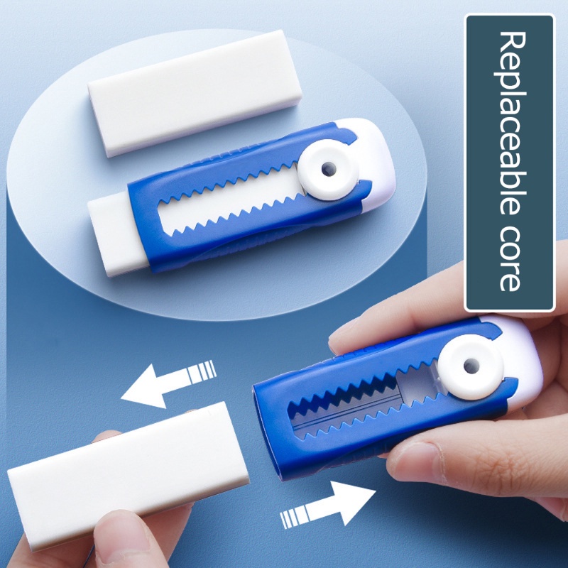 Useful Mini Portable Push And Pull The Eraser / Morandi Creative Retractable Chip pengganti Core Eraser untuk menggambar menulis Exams / perlengkapan alat tulis sekolah