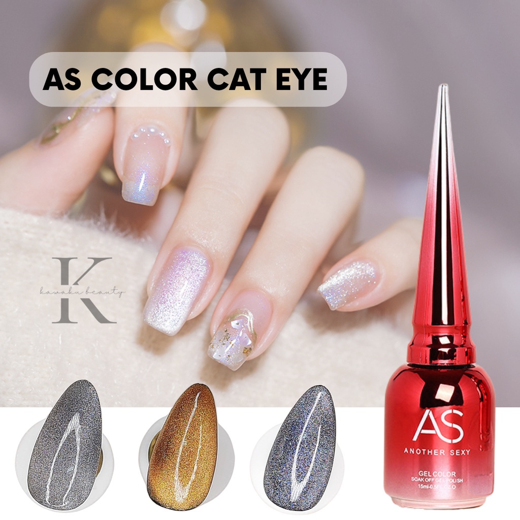 Kutek AS Cat Eye 9D JSM/ Glitter Cat Eye Nail Gel Polish UV LED 9D 15ml Kode JSM