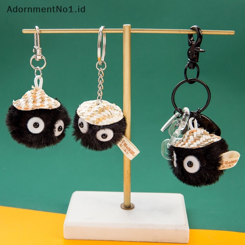 [AdornmentNo1] 1pc gantungan kunci mewah Spirited Away Hayao Miyazaki My Neighbor Totoro Briquettes Elf Doll tas sekolah aksesoris lucu