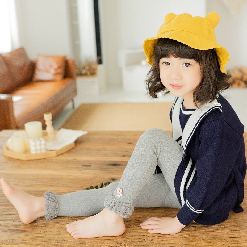 Celana Legging Anak Perempuan 0 - 5 Tahun Rajut Import Tebal Ruffle Bunga Leging Lejing Anak Bayi Anak Perempuan Cewek Premium