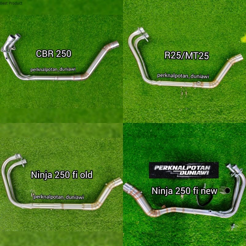 HEADER / LEHERAN INLET 50/51MM KNALPOT 2 SILINDER NINJA 250 FI / KARBU R25 MT25 CBR250 NINJA Z250 pn