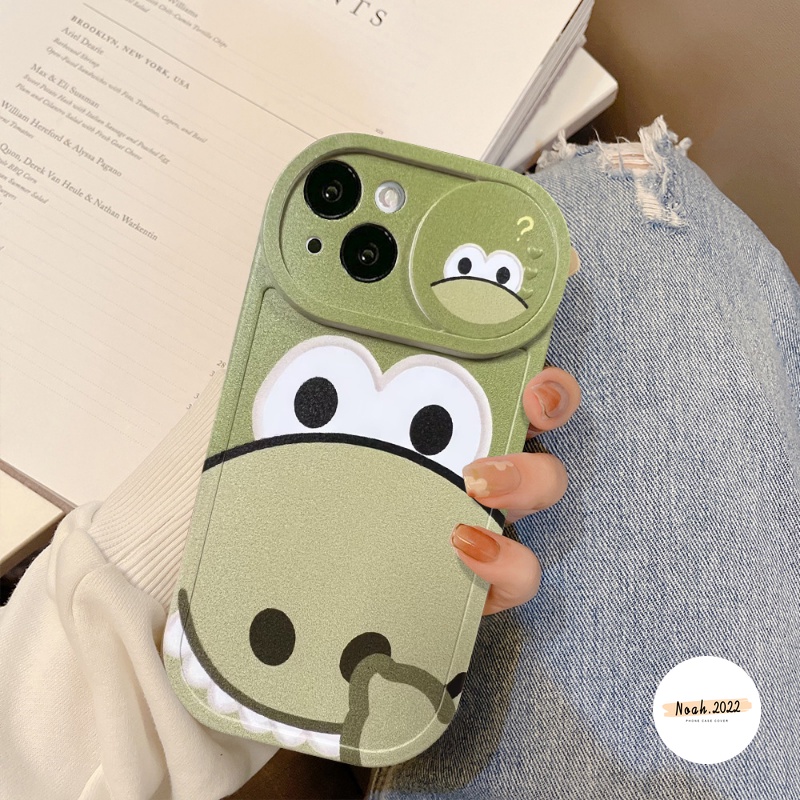 Couple Lucky Boy Happy Girl Funny Bear Soft Case Compatible for IPhone 11 12 13 Pro Max 7Plus 8Plus XR X XS Max Cartoon Dinosaur Push Pull Window Camera Lens Protector Cover