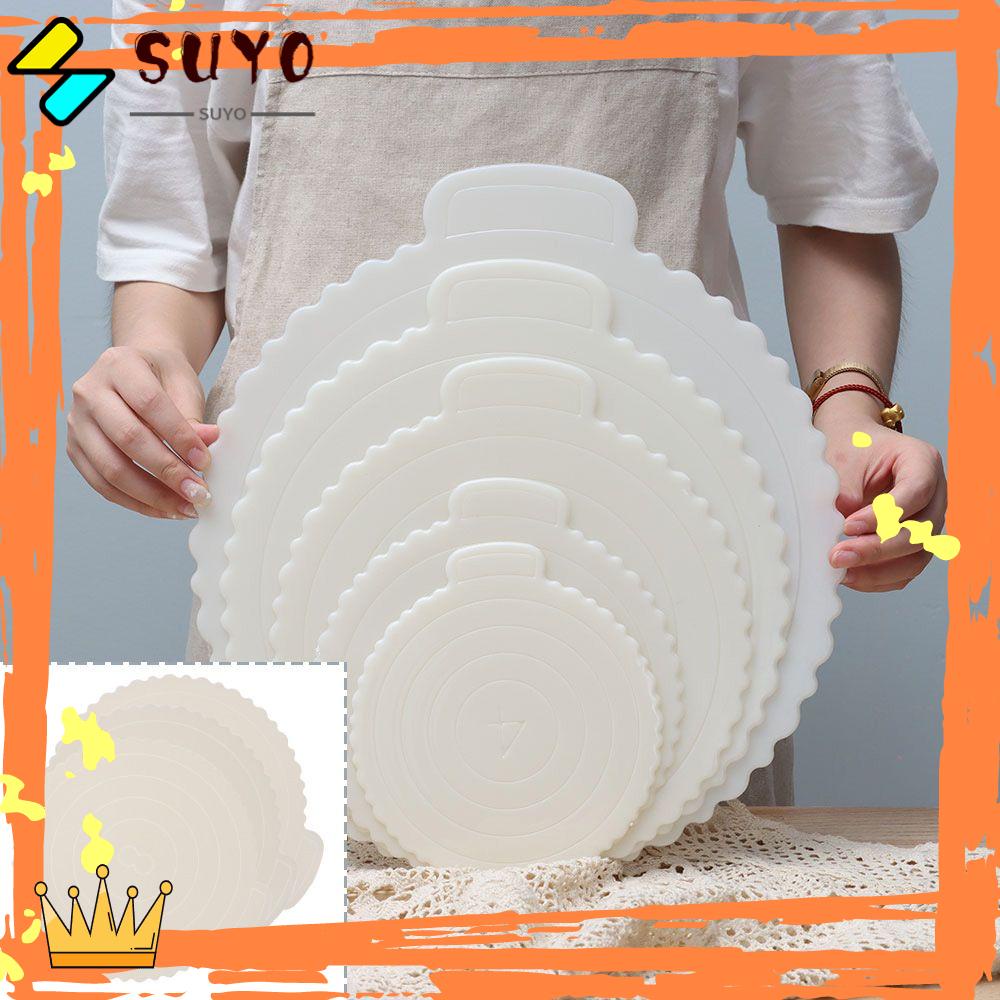 SUYO Papan Kue Houshold Pesta Ulang Tahun Reusable Plastik Mousse Dessert Tray