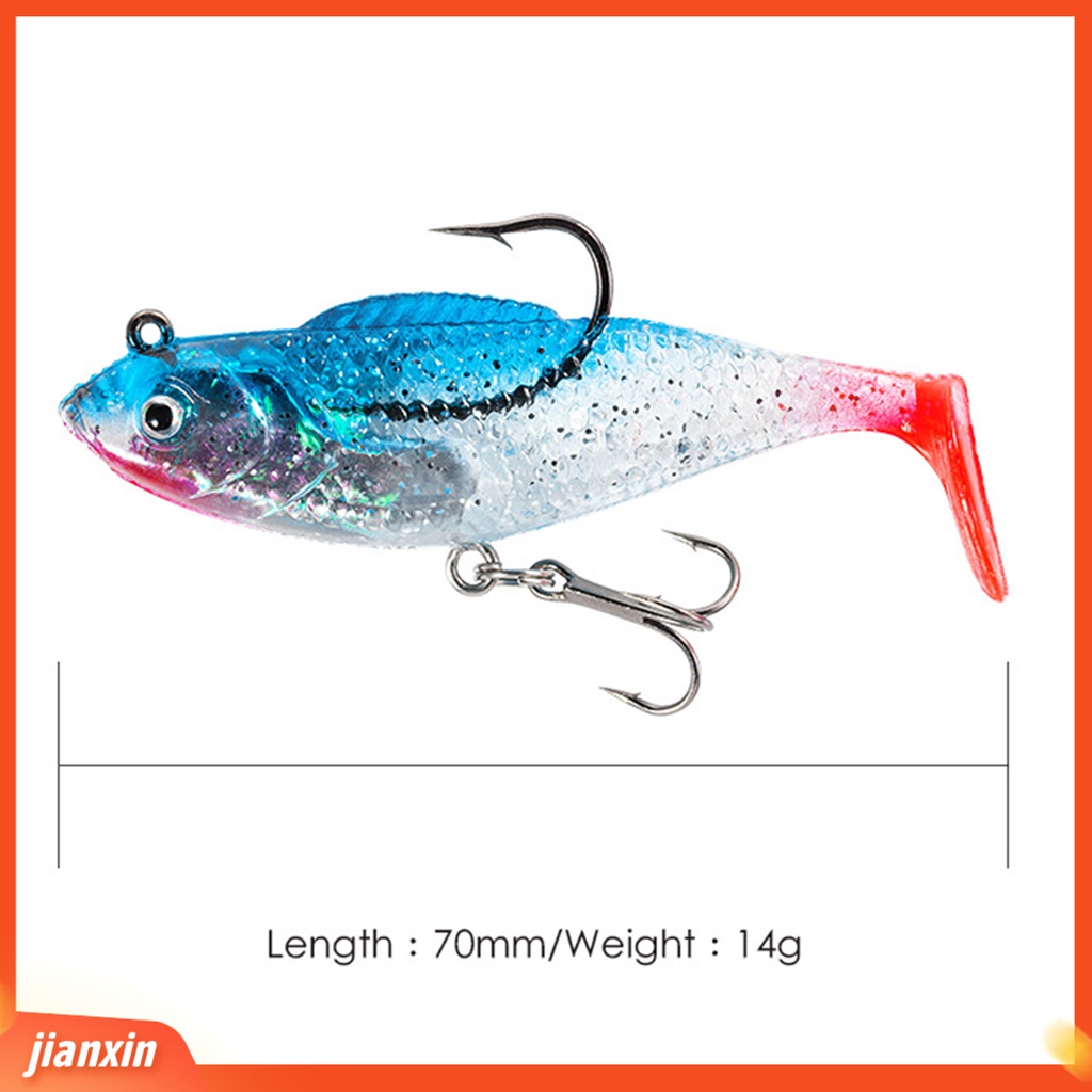 (In Stock) 7cm /14g Umpan Pancing Hidup Dengan Desain Payet Timbal Umpan Lembut Dengan Kait Treble Untuk Angling