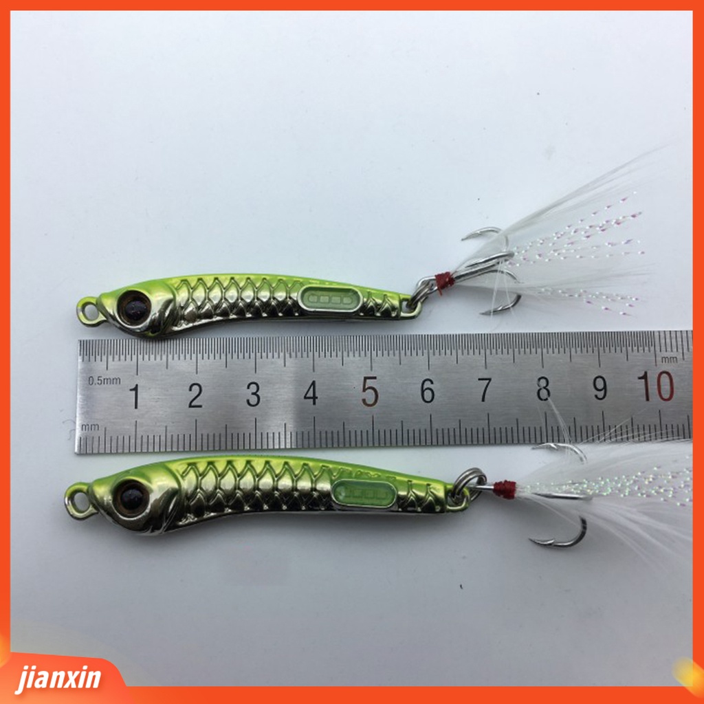 (In Stock) 10g /15g 6cm /6.5cm Piringan Umpan Pancing Gaya Membuat Suara Anti Gores Umpan Jig Cor Panjang 3D Eyes Lure Untuk Outdoor