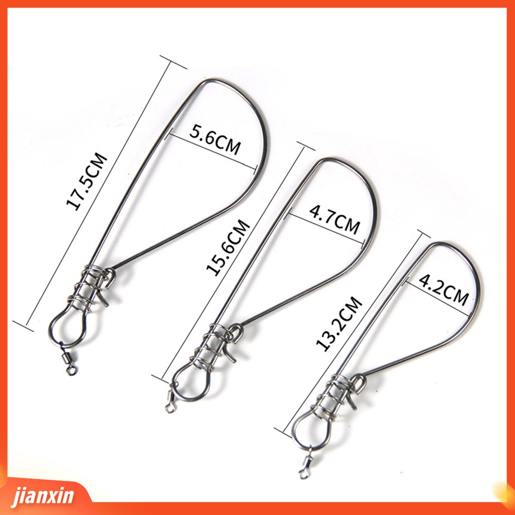 (In Stock) 5Pcs Gesper Ikan Anti Berliku Ringan Stainless Steel Anti-Deformasi Kunci Pancing Aksesoris Memancing