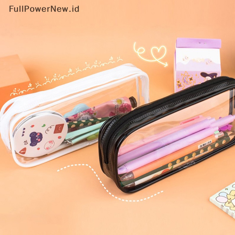 Power 1Pc Sikat PVC Pelajar Pensil Case Pouch Wanita Tas Kosmetik Makeup Zipper Bag ID