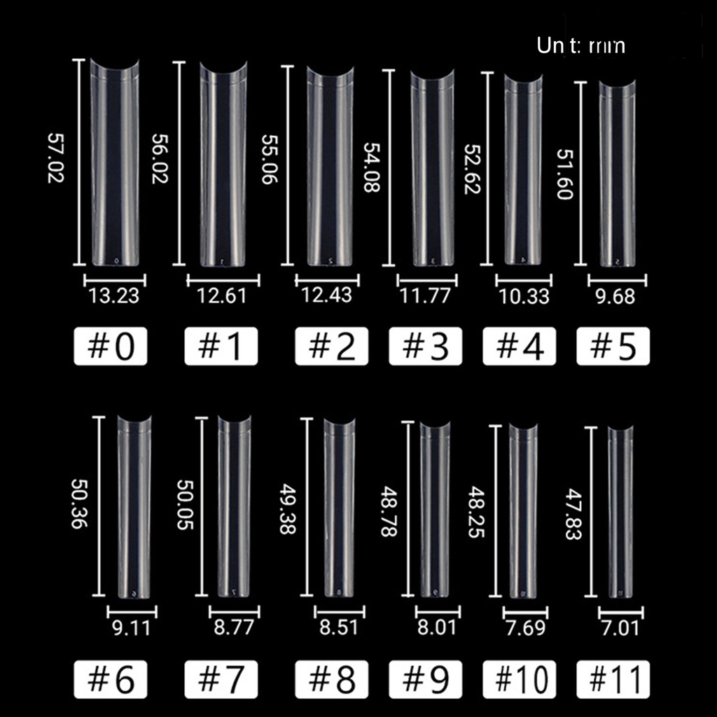 Providence 504Pcs Putih/ Kuku Transparan Buatan Tips Panjang Datar Lancip Square Nail Tips Setengah Penutup Lurus Palsu Perancis Tips Nail Art Extension Untuk Salon Kuku Rumah DIY