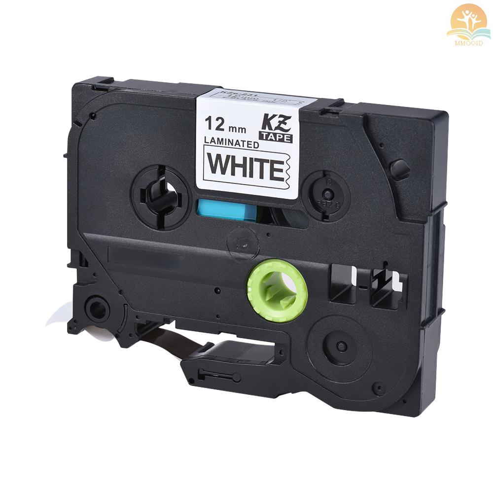 In Stock Laminated Label Tape Black on White Kompatibel Untuk Printer Label Brother P-touch PT-1010 /PT-2100/PT-18R/PT-E200 /PT-9500 12mm * 8m