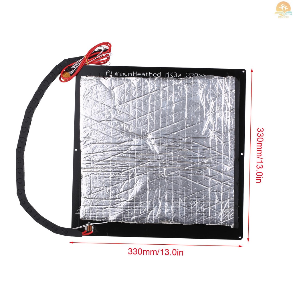 In Stock 24V 3D Printer Upgrade Hotbed MK3 Platform Pemanas Plat Aluminium 330*330*3mm Dengan Kawat Dan Kapas Terisolasi Kompatibel Dengan Printer X5SA/X5SAPRO