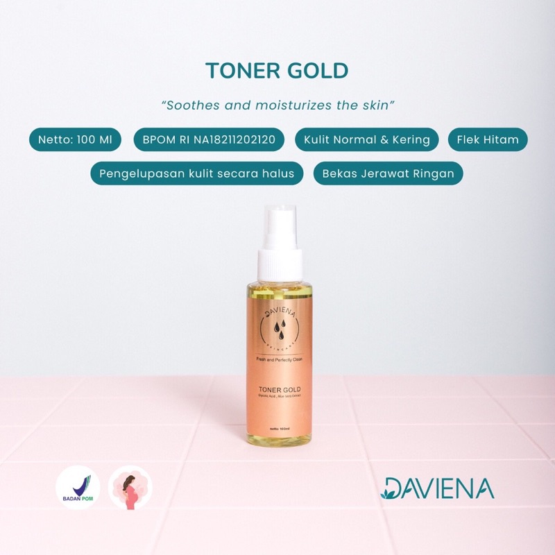 Toner Gold Daviena Skincare Deviena Davina Devina Skincare Official