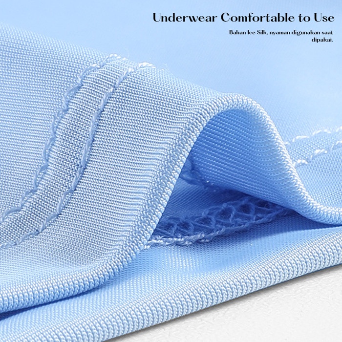 Celana Dalam Boxer Pria MIIOW Ice Silk Solid Colour Model Panjang