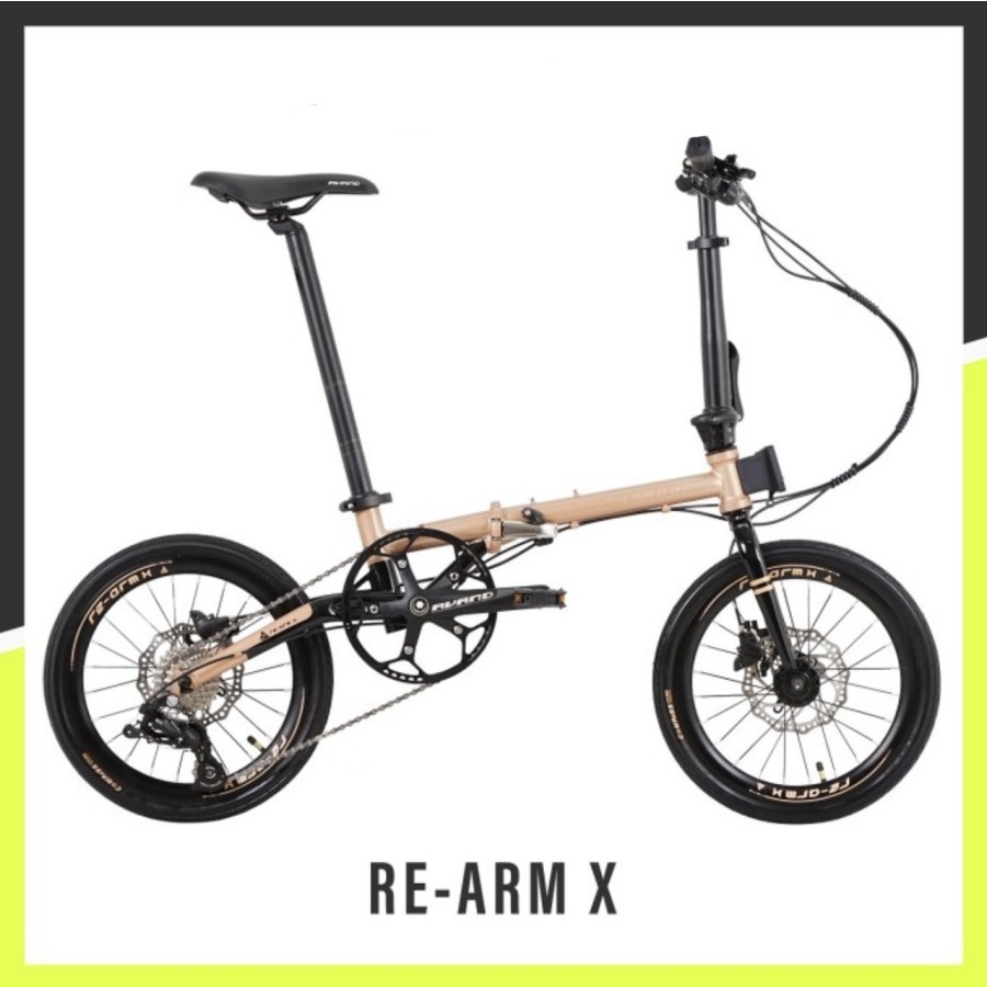 Sepeda Lipat Avand Re Arm X 16 inch 10speed Chromoly Rem Oli Hidrolik Bonus HELM
