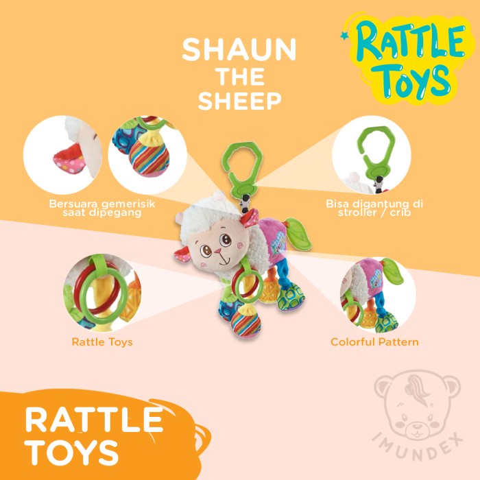 IMUNDEX boneka multifungsi / Teether gigitan / rattle / Kerincingan - Lima Lion