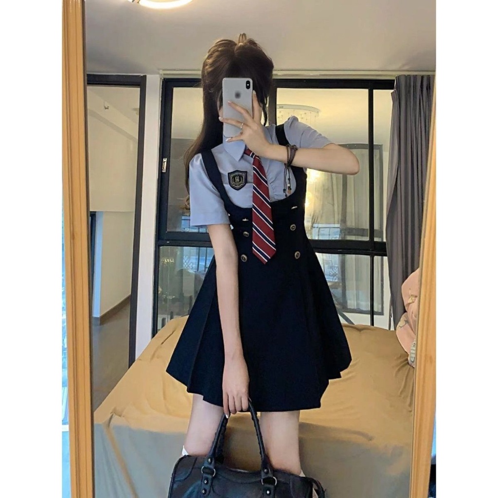 British style, Japanese style school uniform, age reducing jk uniform dress, women's summer dress
