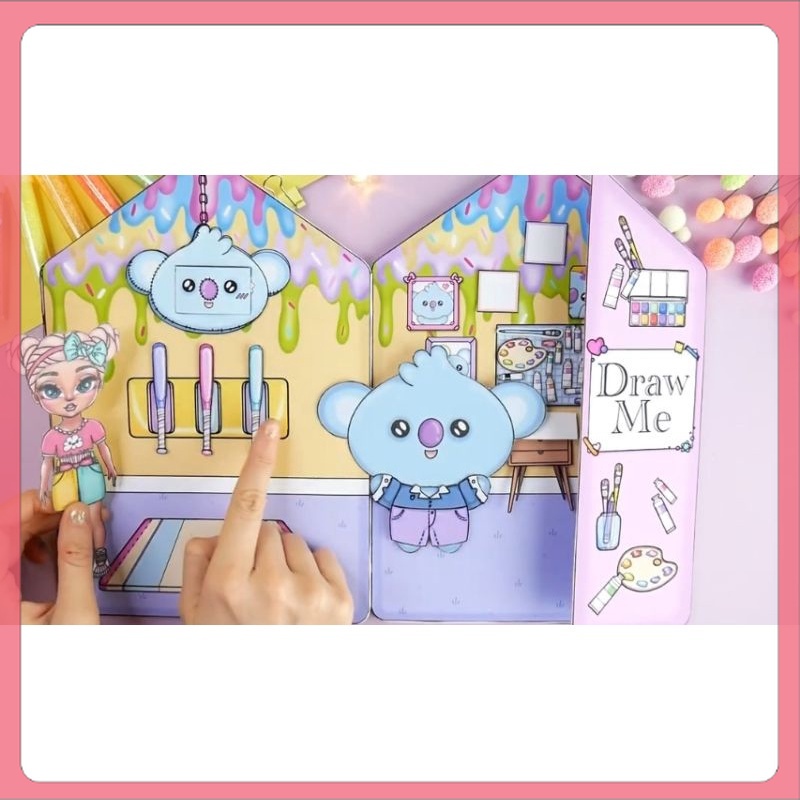 Toca house  BT21 series busy book mainan bongkar pasang boneka kertas terpopuler