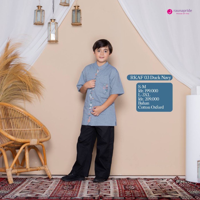 Koko anak Sarimbit Keluarga Rauna SR 03 Blue Family Set