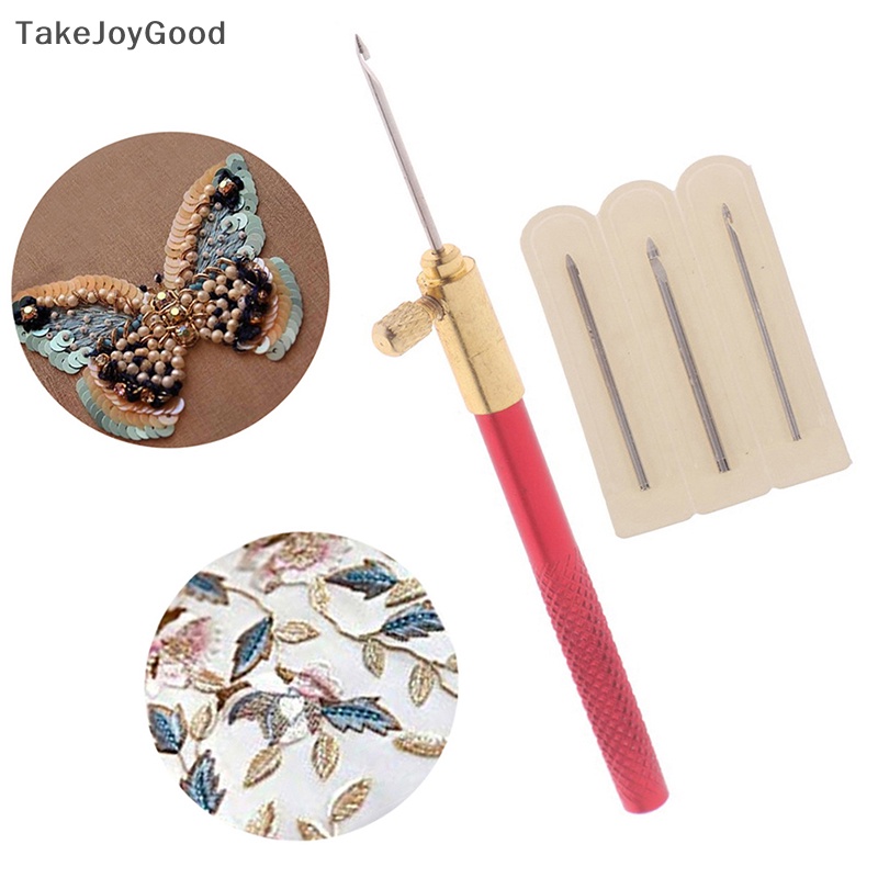 Takejoygood Bordir Tambour Crochet Hooks Alat Knitg Dengan 3s French Crochet QWP