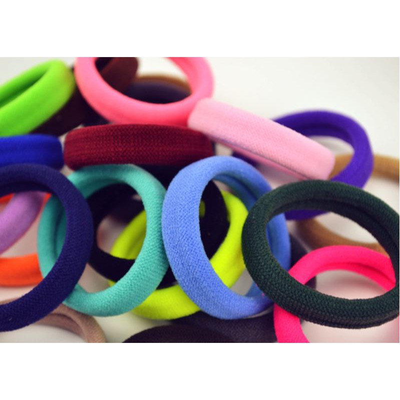 Ikat Rambut Donut Polos Ukuran Besar isi 45 pcs / Ikat Rambut Headband Besar Polos