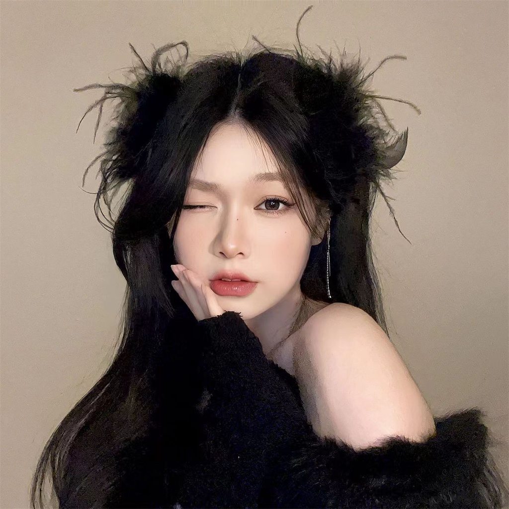 Aksesori Rambut Hiasan Kepala Bulu Wanita, Aksesori Jepit Rambut Putih Kelas Atas, Jepit Bebek