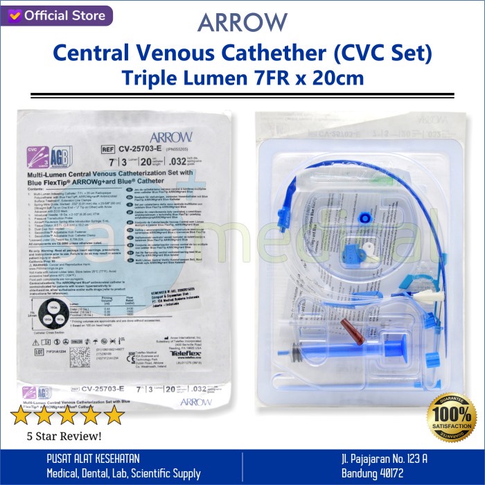 ARROW Central Venous Catheter (CVC Set) Triple Lumen 7FR x 20cm