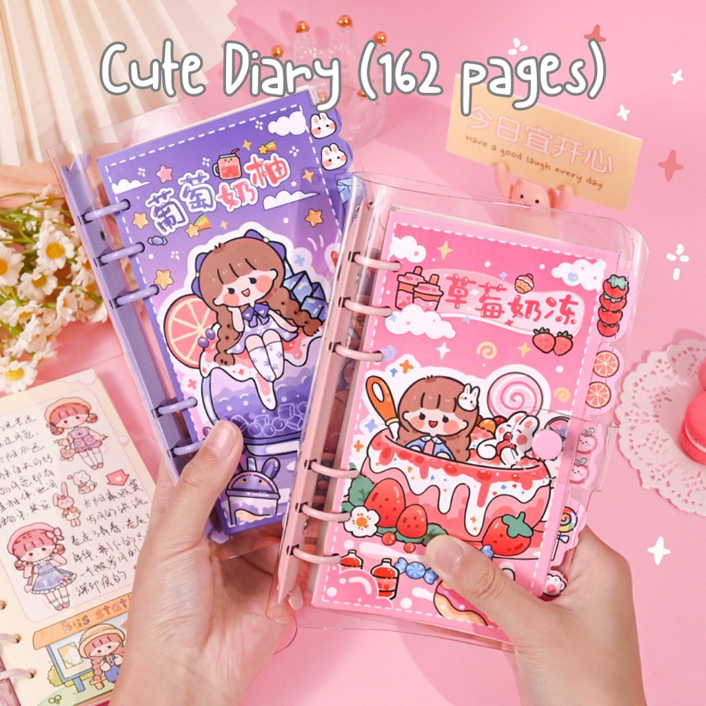 

Cute Diary Journal Korea Style Binder Diary Set Lengkap Kertas A6 Buku Catatan Harian Notebook