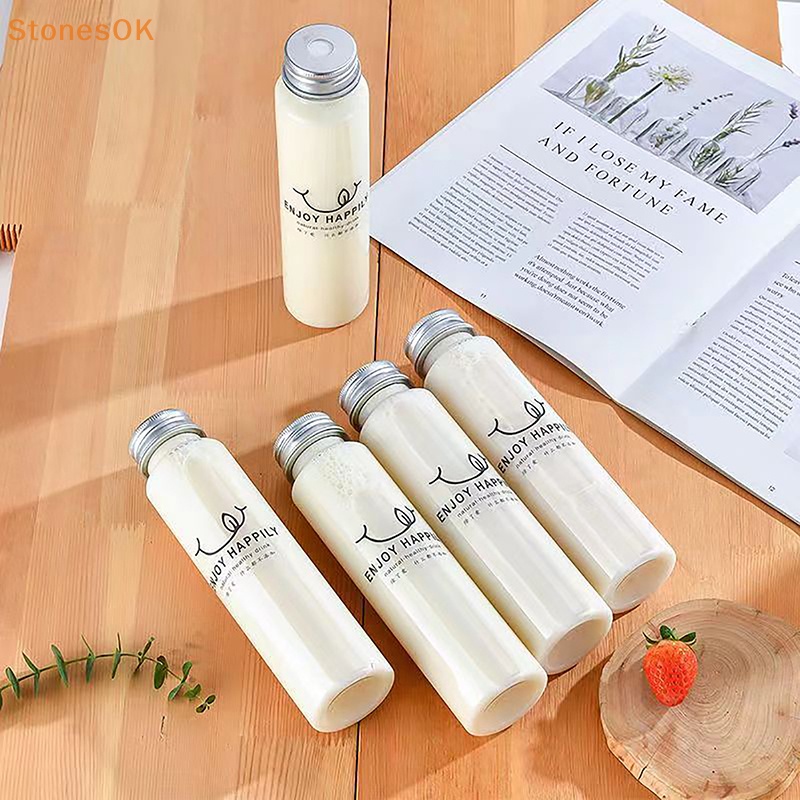 Stones 1Pc 350ml PET Gelas Teh Susu Lucu Dengan Tutup Round Bottle Cup Minuman Tea Candy Storage Jar Perlengkapan Dekorasi Pesta ID