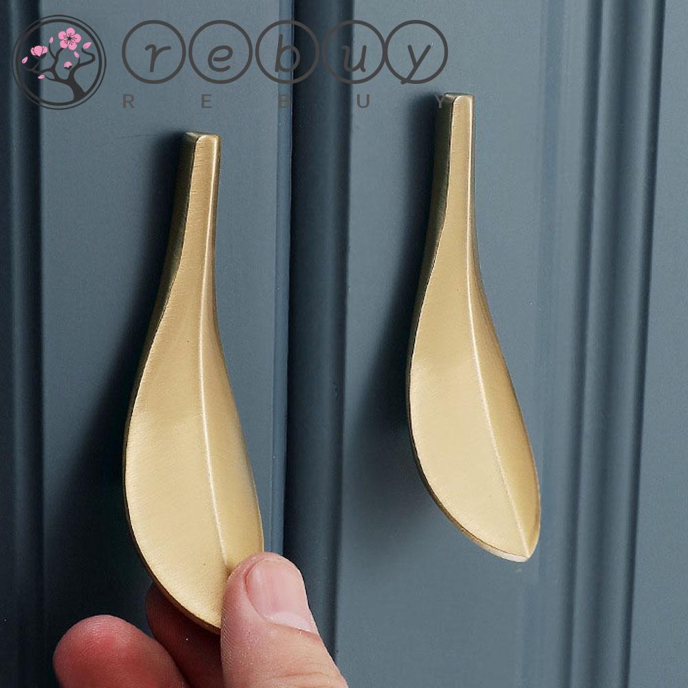 Rebuy 1pc Handle / Tarikan Pintu Lemari / Laci Bentuk Daun Gaya Nordic