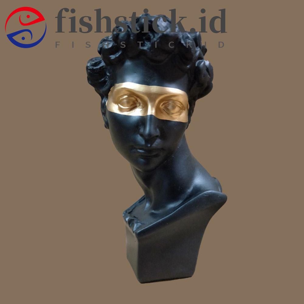 Fishstick David Bust Statue blindfolded Minimalis Indah Terkenal Patung Kepala Potret Dekorasi Desktop Ornamen Gambar Praktek Resin Kerajinan Patung Karakter