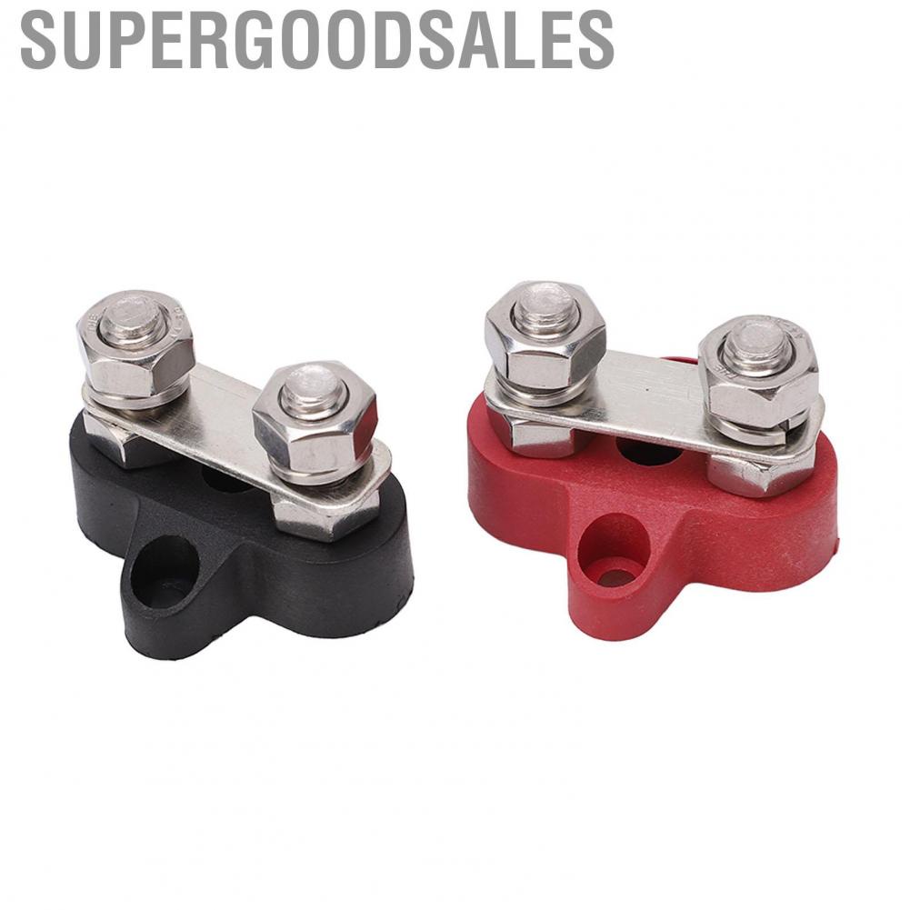 Supergoodsales (Black Plus Red)2 Pcs M8  Distribution Terminal Block Set Ground