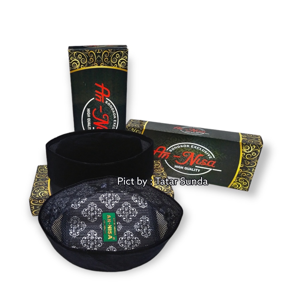 Songkok Peci Kopiah Nasional Hitam Polos Motif Ac Peci Dewasa Peci Anak An nisa Tinggi 6 cm 7 cm 8 c