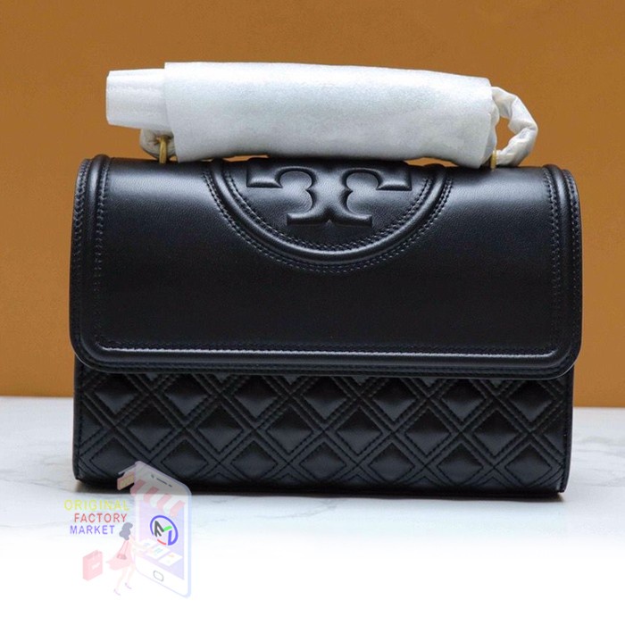 TAS TB 76997 Fleming Convertible Shoulder Bag Black Gold New Edition - Medium Vs