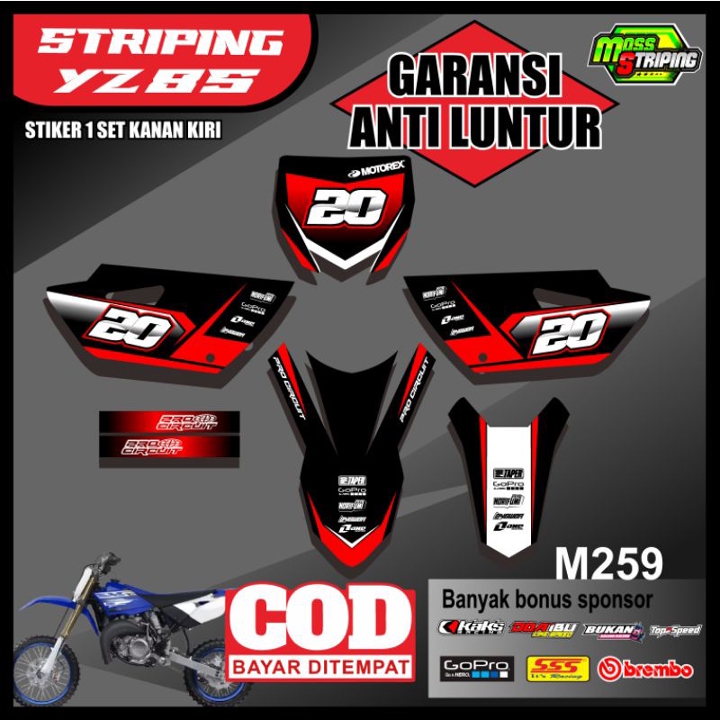 MASS Striping- Striping Sticker List Variasi Motor Trail Yamaha YZ 85 New  semi fullbody bisa custom