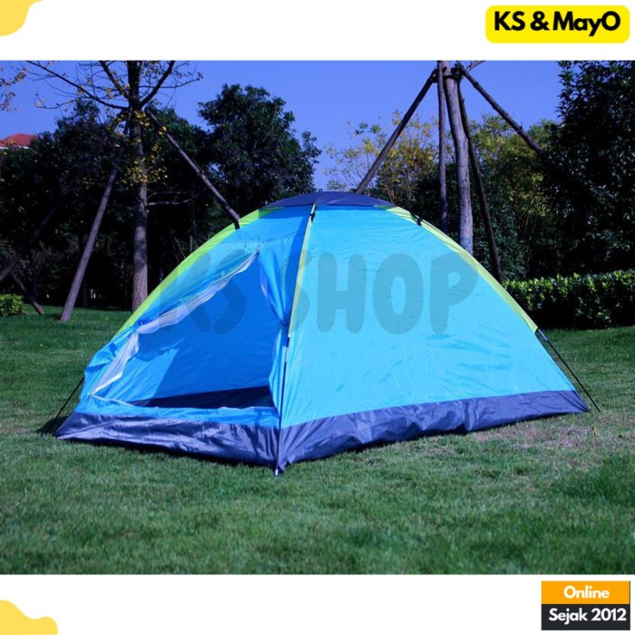 Tenda Camping Outdoor Mendaki Double Layer Besar 1- 2 Orang Tahan Air