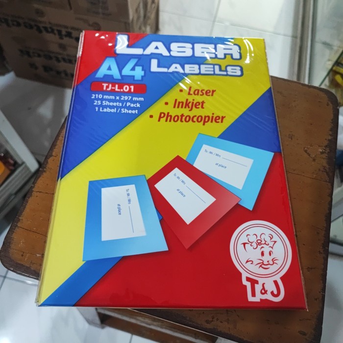 

STICKER LABEL T&J UKURAN A4 LASER TJ L01