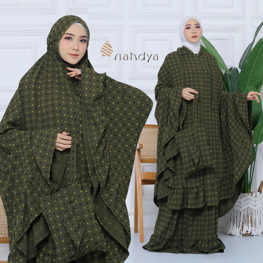 Nahdya - Mukena Dewasa Twotone Ayra Series 2in1 Premium Renda Rempel /Mukenah Terbaru