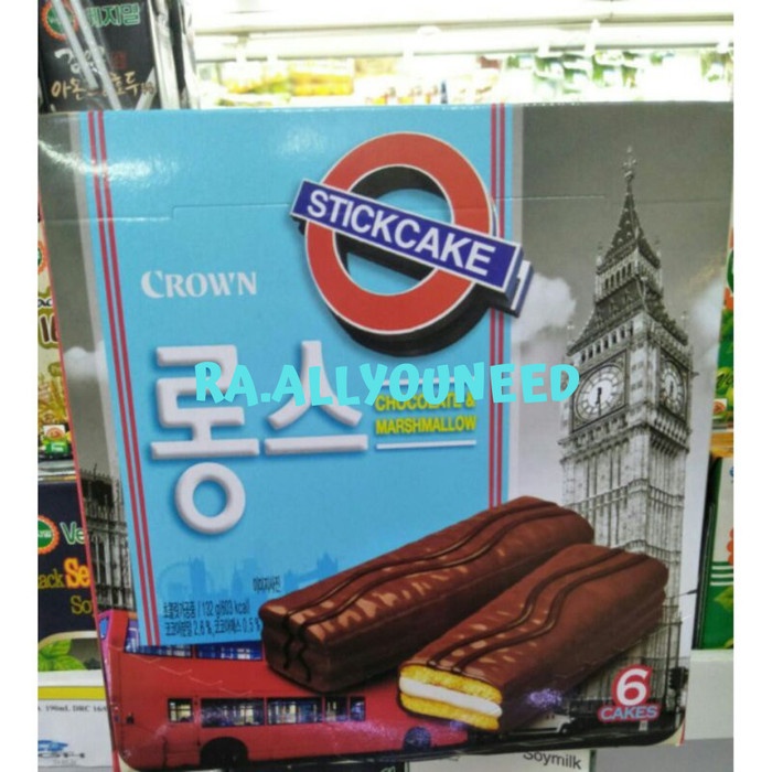 

Lonx Stick Cake Chocolate & Marsmallow 132gr (6pcs @22gr)