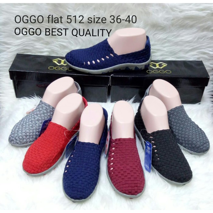 Oggo 512 sepatu IMPORT anyaman rajut wanita ORI