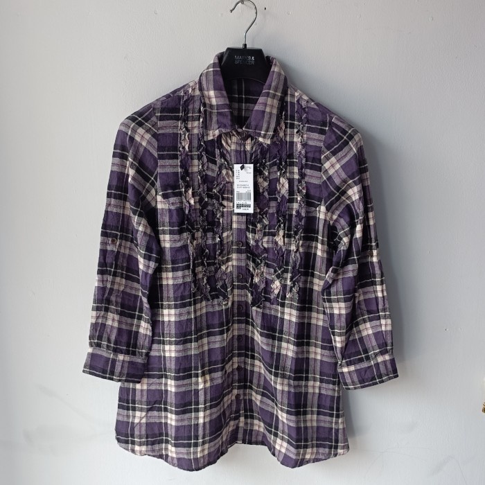 Tunik flanel wanita terbaru Kemeja tunik wanita