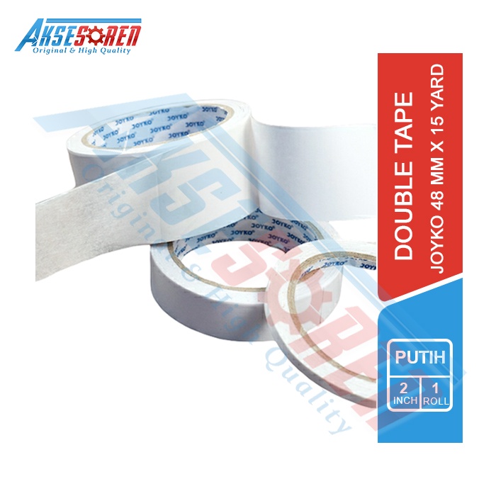 

Double Tape Joyko 48 MM X 15 Yard [1 Roll] / Double Tape 2 Inch / Double Sided Tape Perekat 2 Sisi / Lakban 2 Sisi Tipis / Solatip Putih Bolak Balik / Isolasi Besar / Double Tape Ukuran Jumbo Joyko