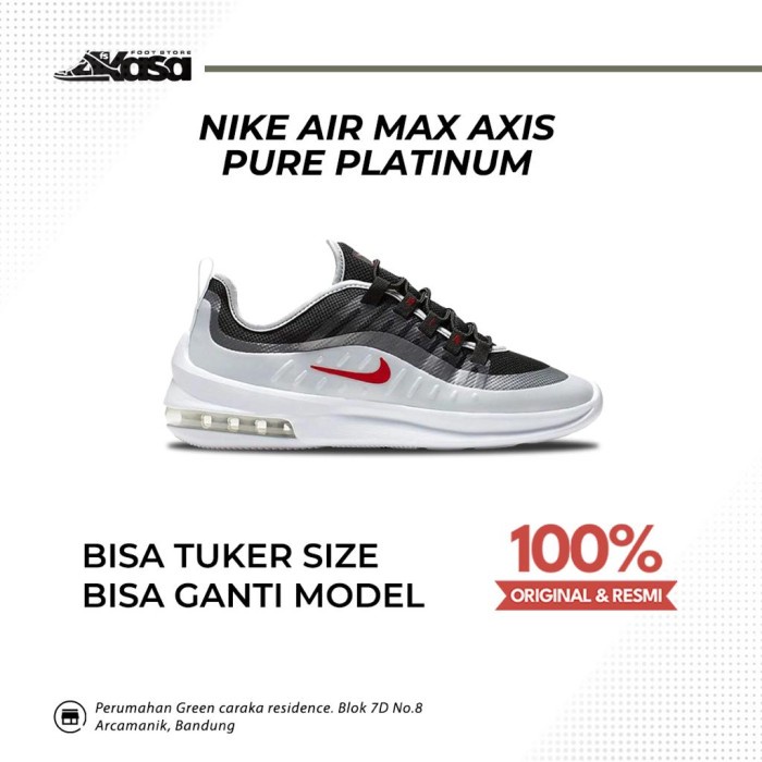 Sepatu Sneakers Pria Nike Air Max Axis White Black Sport Red Platinum - 42