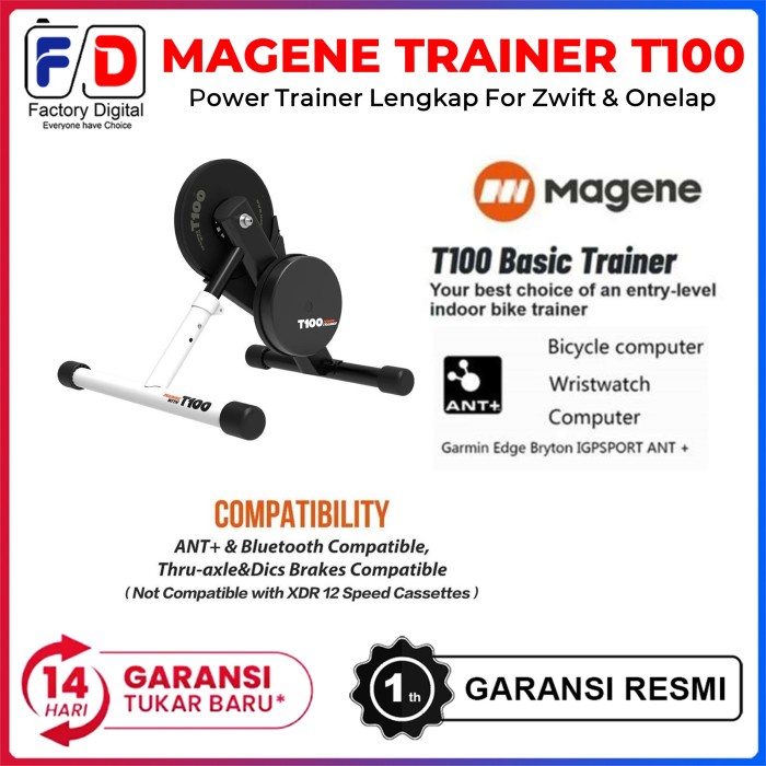 Magene T100 Power Trainer Lengkap For Zwift & Onelap Not Magene T300 - Standard Box