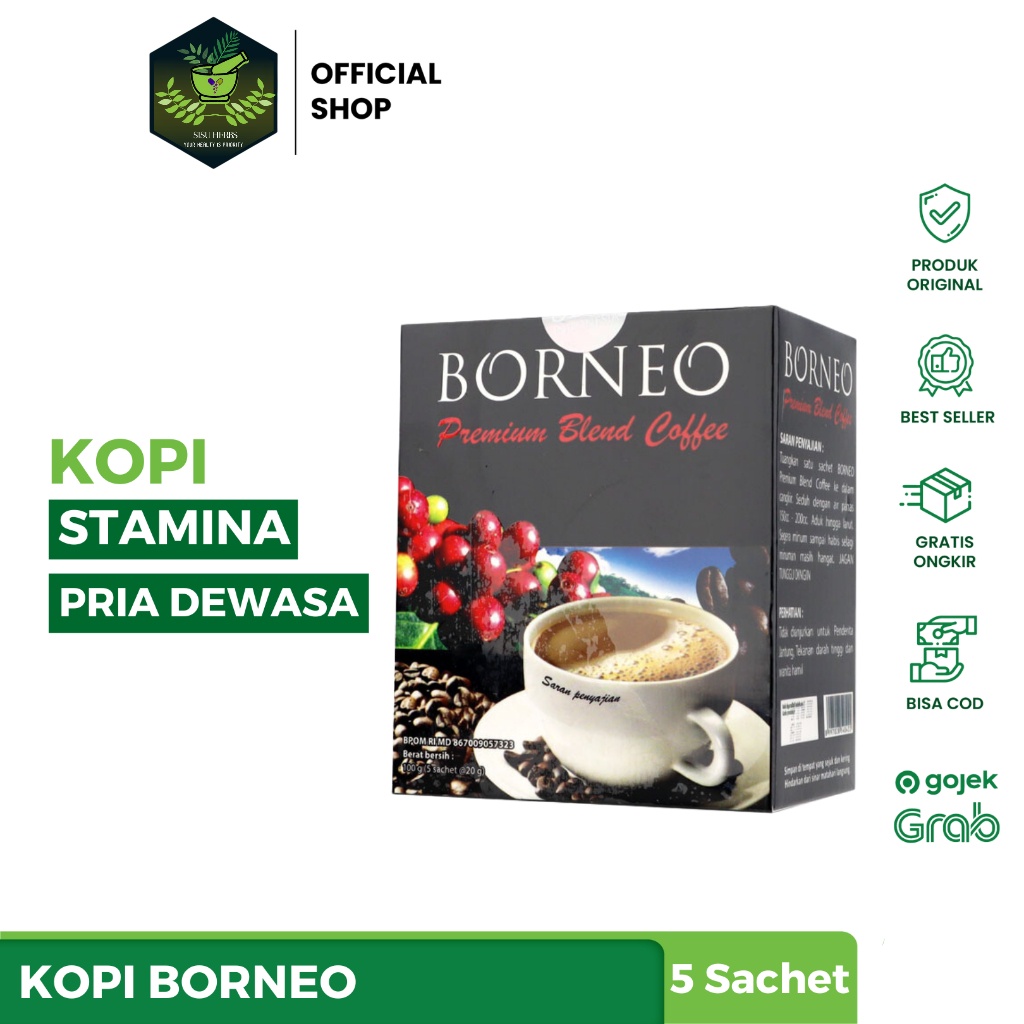 

KOPI BORNEO - Minuman Herbal 1 Box Isi 5 Sachet ASLI