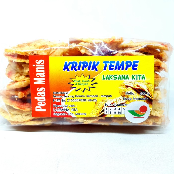 

LAKSANA KITA KERIPIK TEMPE RASA PEDAS MANIS 220gr