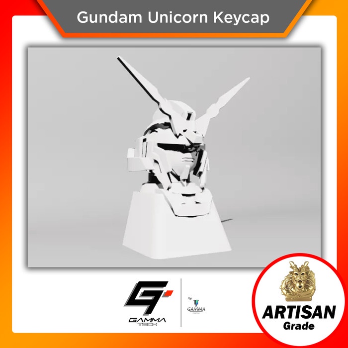 Gundam Unicorn Artisan Keycap / Keycaps Mechanical Keyboard - Putih