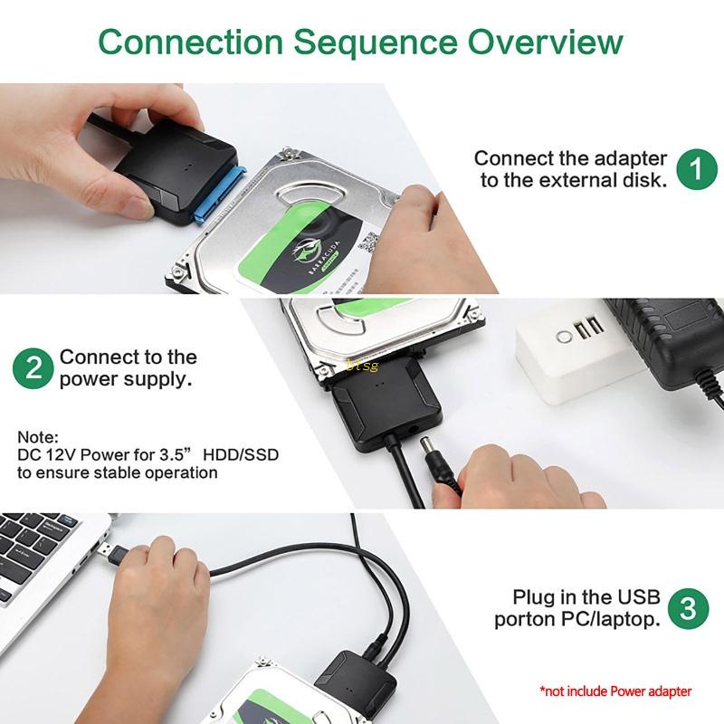 Btsg Kabel Converter USB 3.0 Ke Adaptor Untuk Solid State Hardisk SSD 2.5 &quot;3.5 '